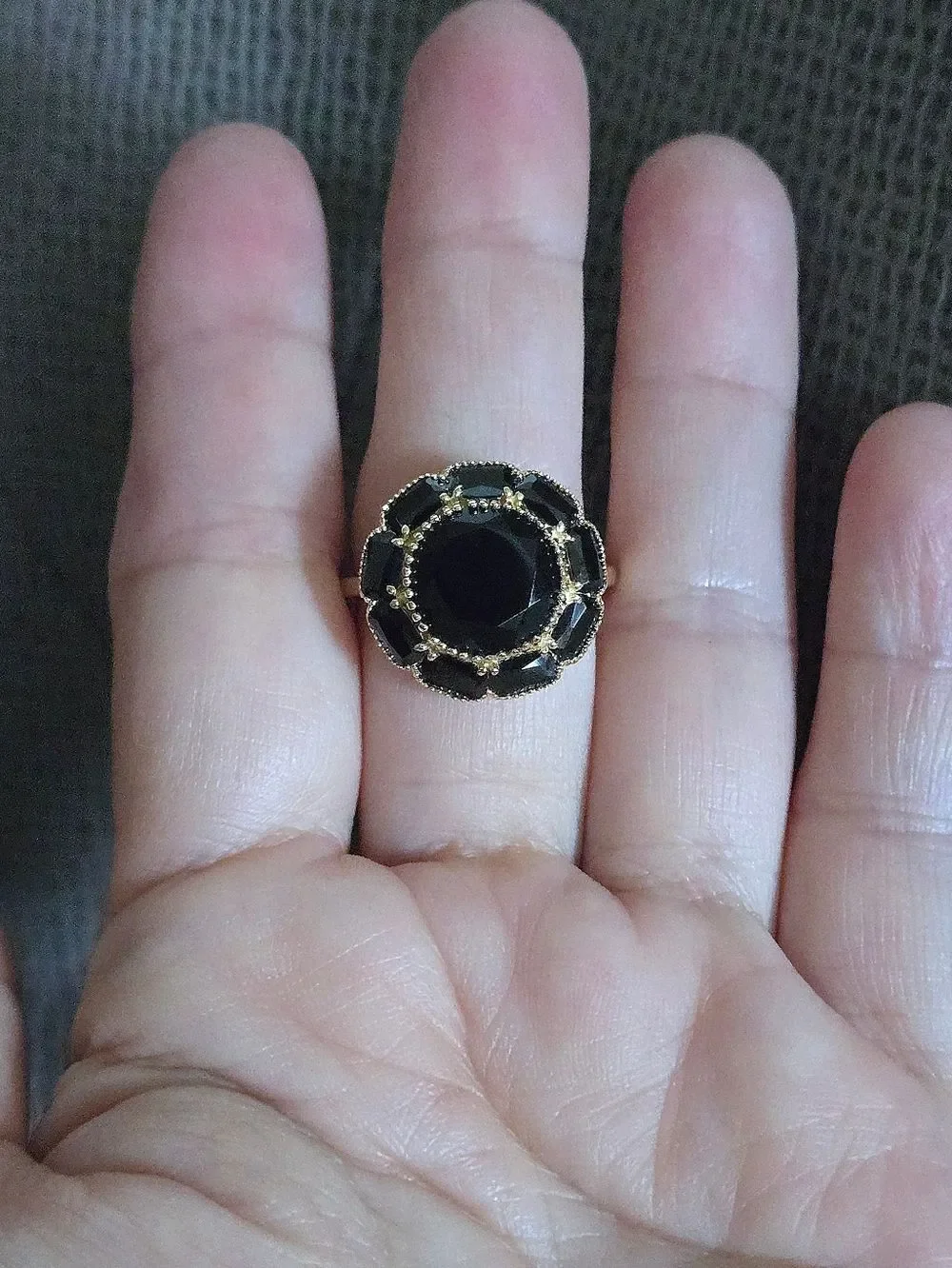 Shivam Black🖤 Onyx Flower🏵 Ring💍